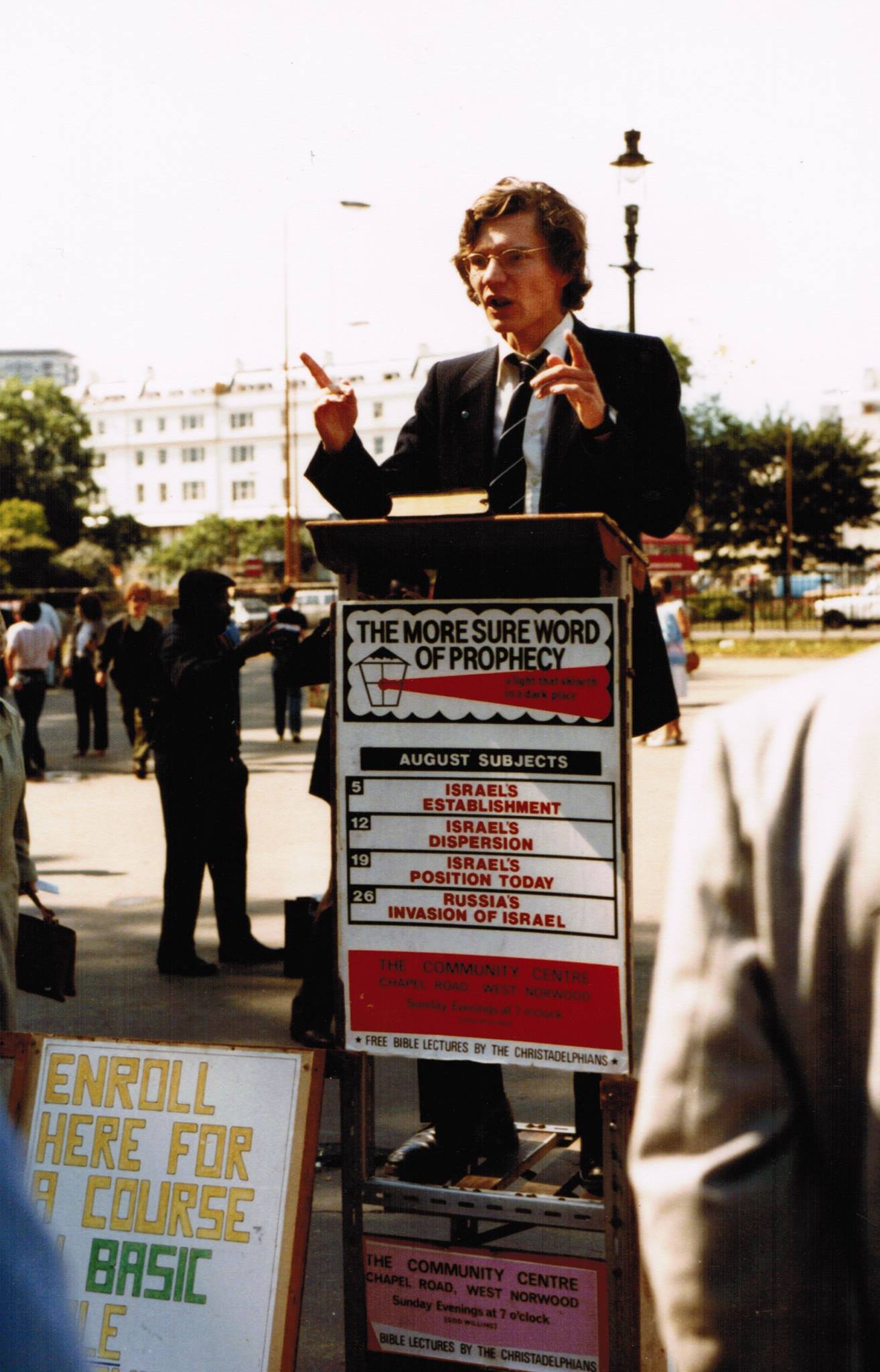 Duncan Heaster preaching the Signs of the Times in 1983